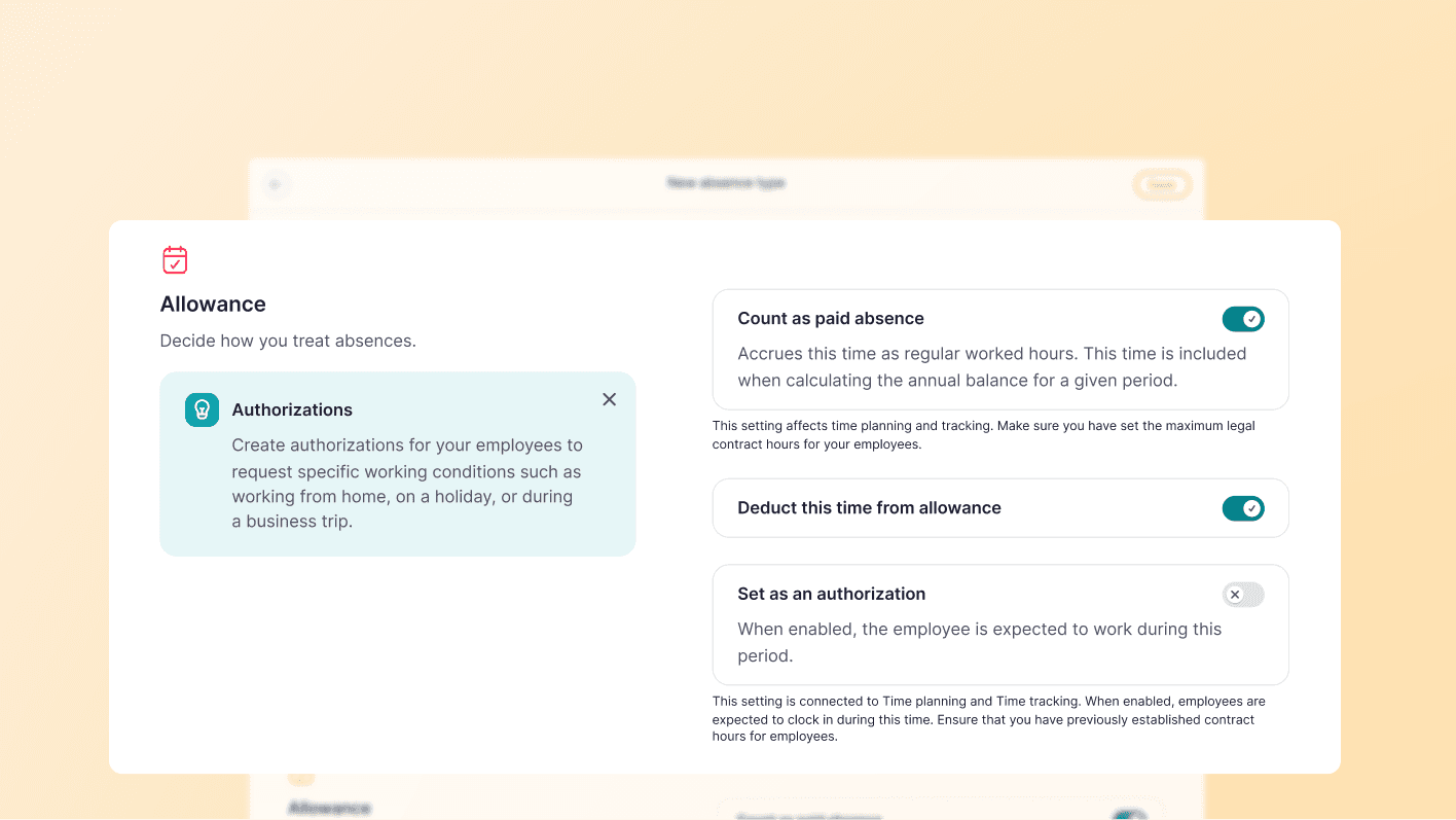 Paid Absences in time off settings