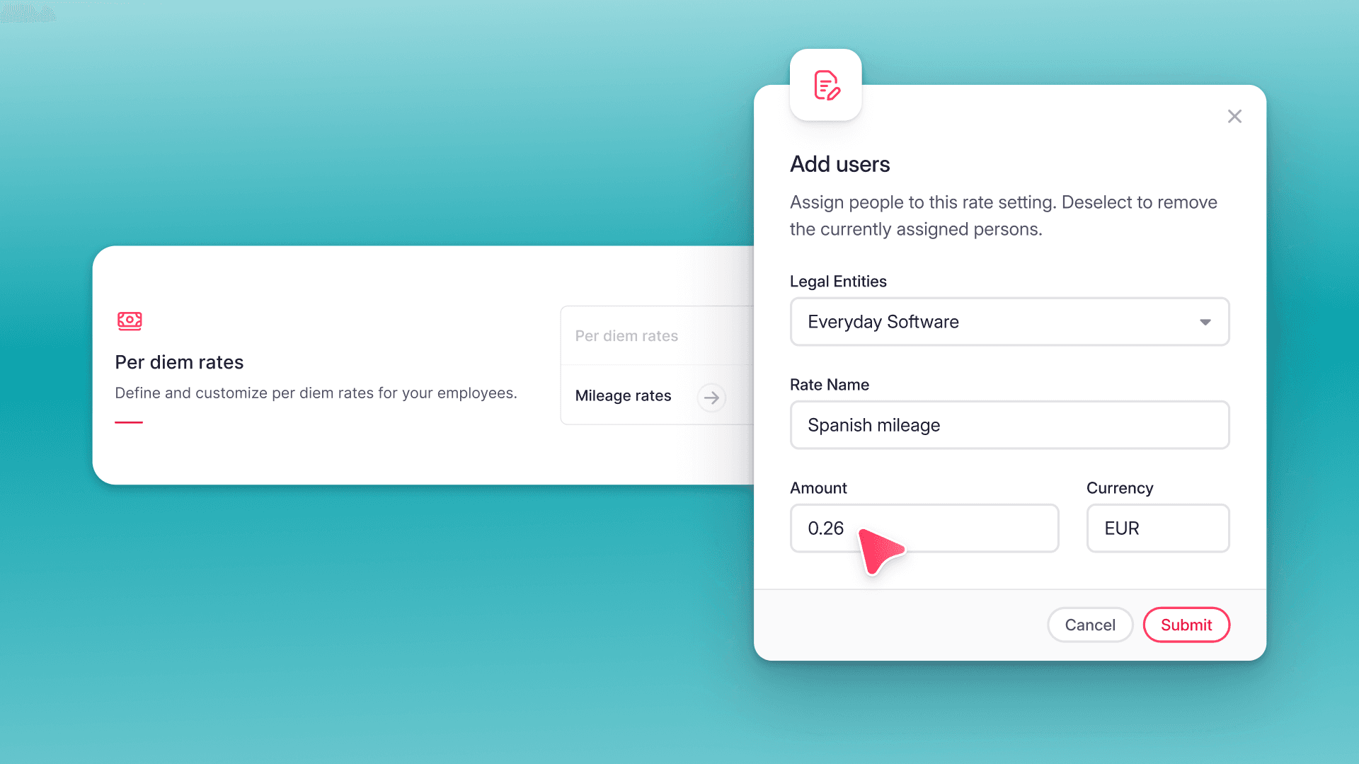 Set and manage mileage rates