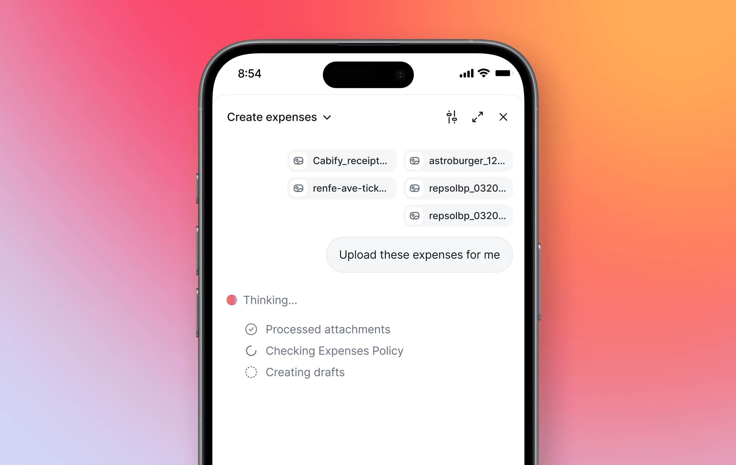 Submit all your receipts at once